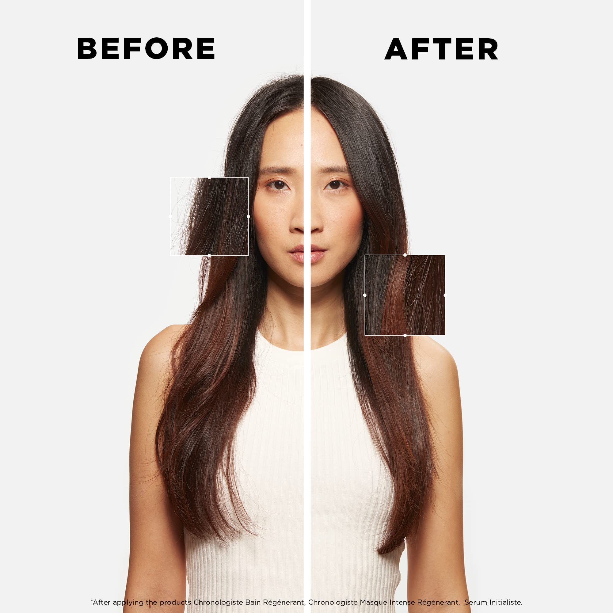 KÉRASTASE Initialiste application step visual with front-to-back scalp massage