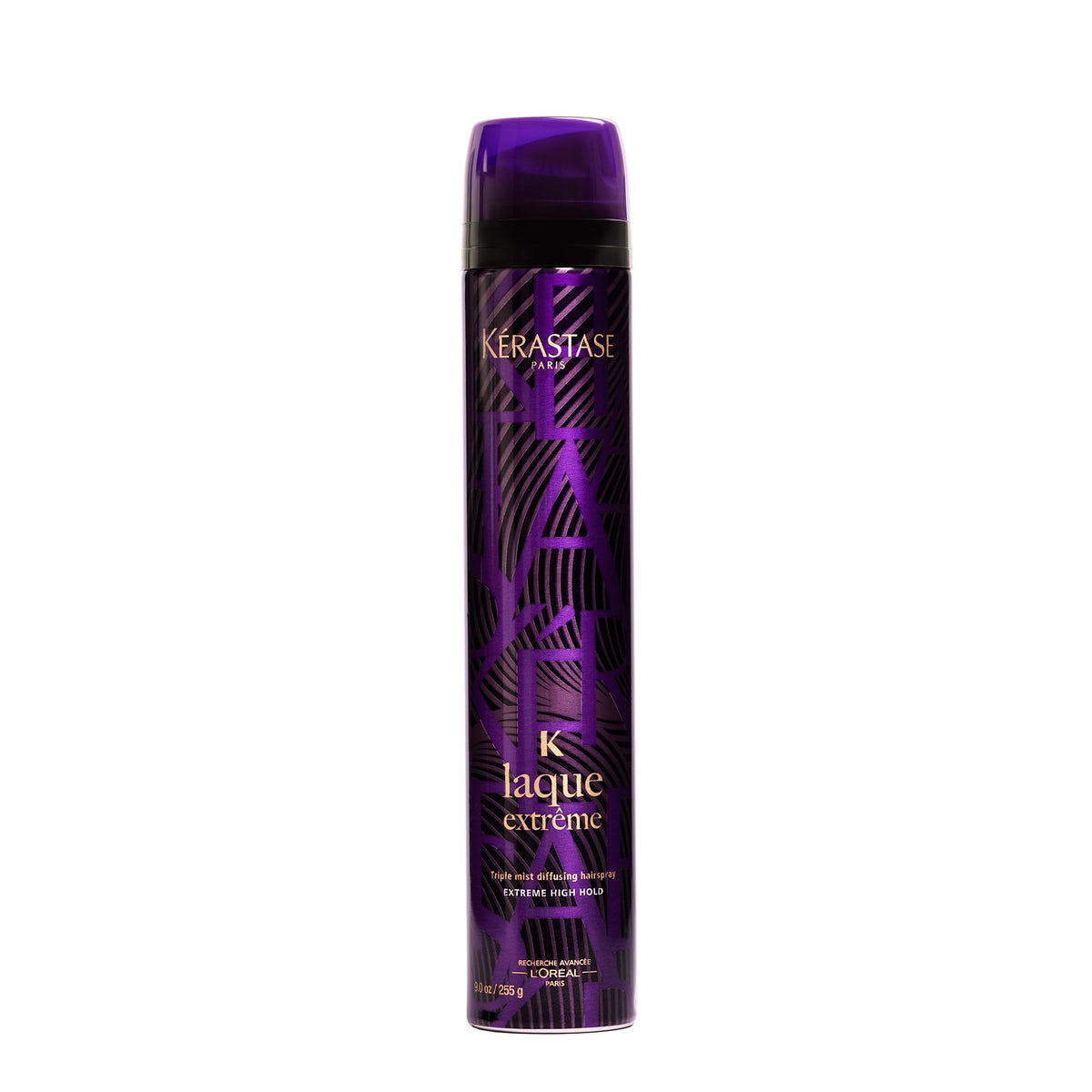 Kerastase Laque Extreme 24H hairspray bottle with humidity-resistant hold for all hair types