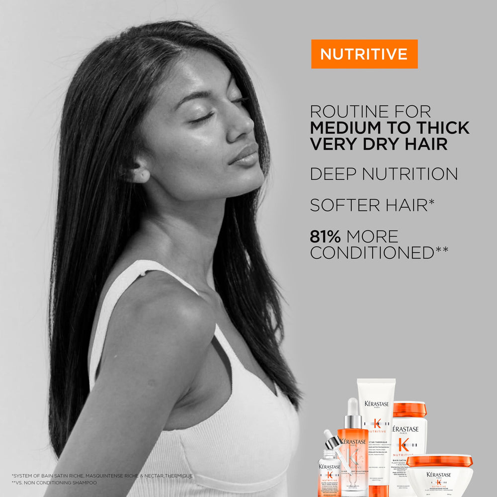 Final look with Nectar Thermique offers softer, shinier dry hair