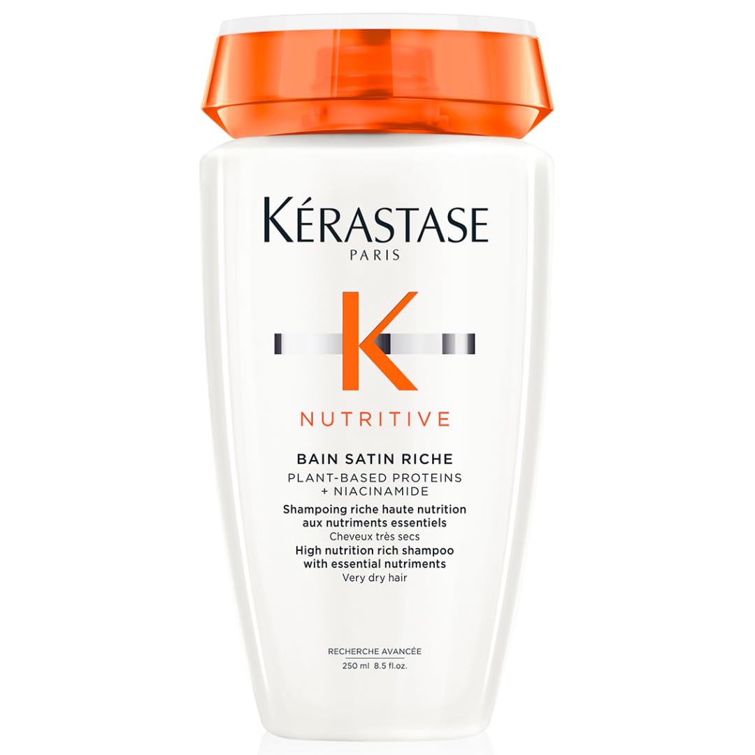 KERASTASE Nutritive Bain Satin Riche bottle highlighting hydration for very dry hair.