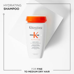 Kérastase Nutritive Gentle Hydrating Shampoo hand-lather demonstrating creamy foam for cleansing.