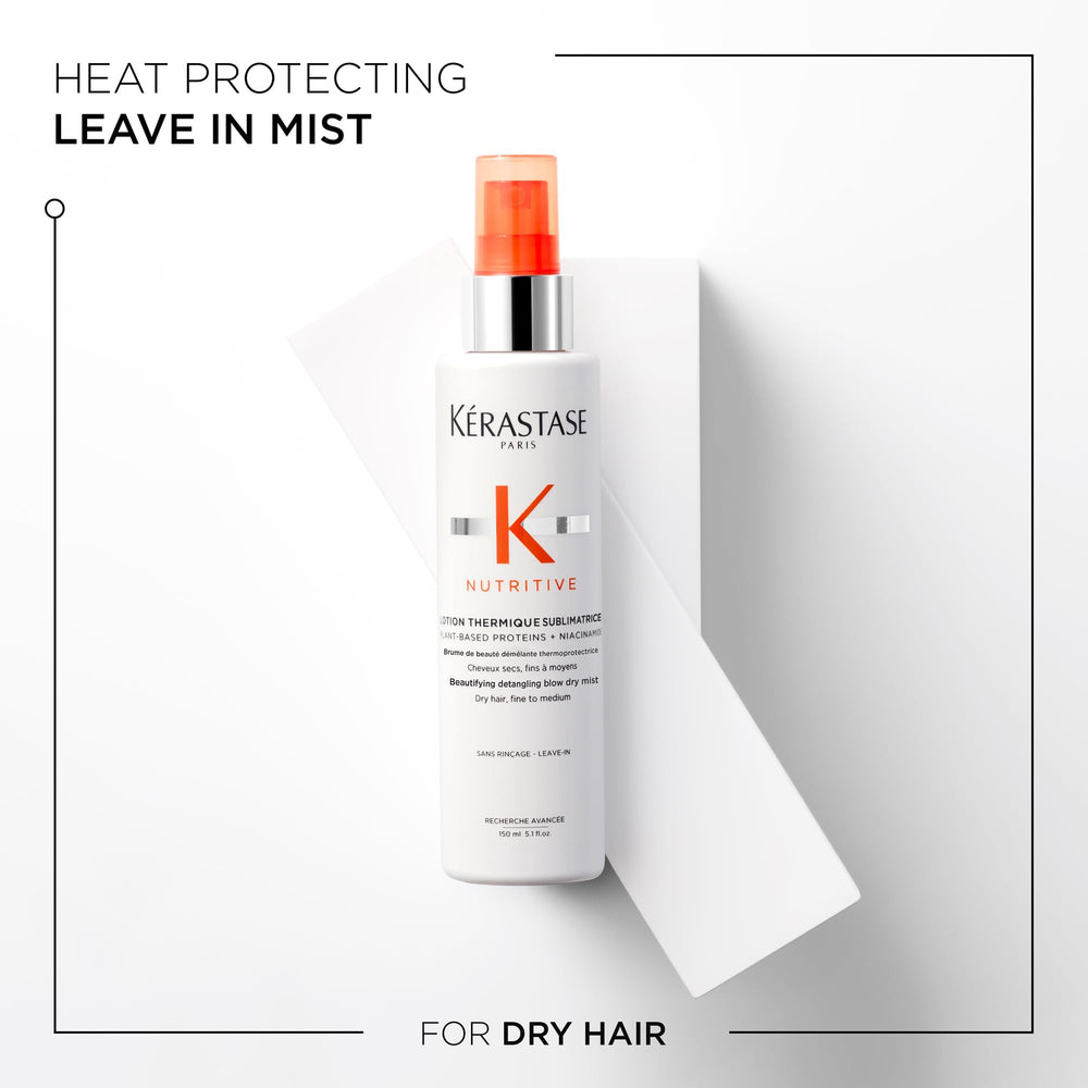 KÉRASTASE Nutritive label close-up highlights plant-based proteins and niacinamide.
