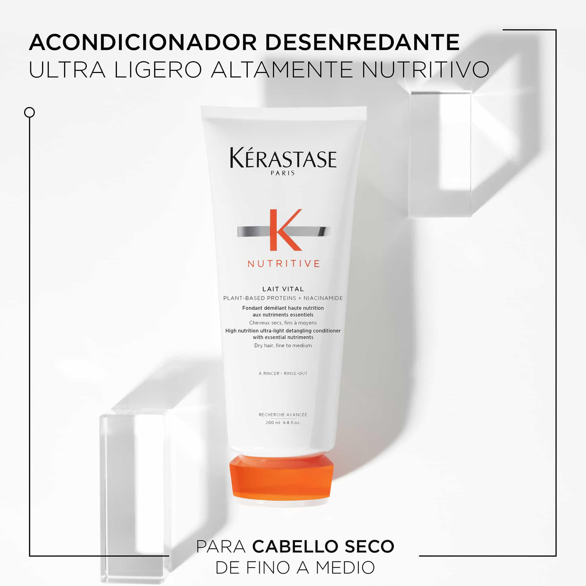 Kerastase Nutritive Lait Vital texture shot emphasizes smooth soft strands