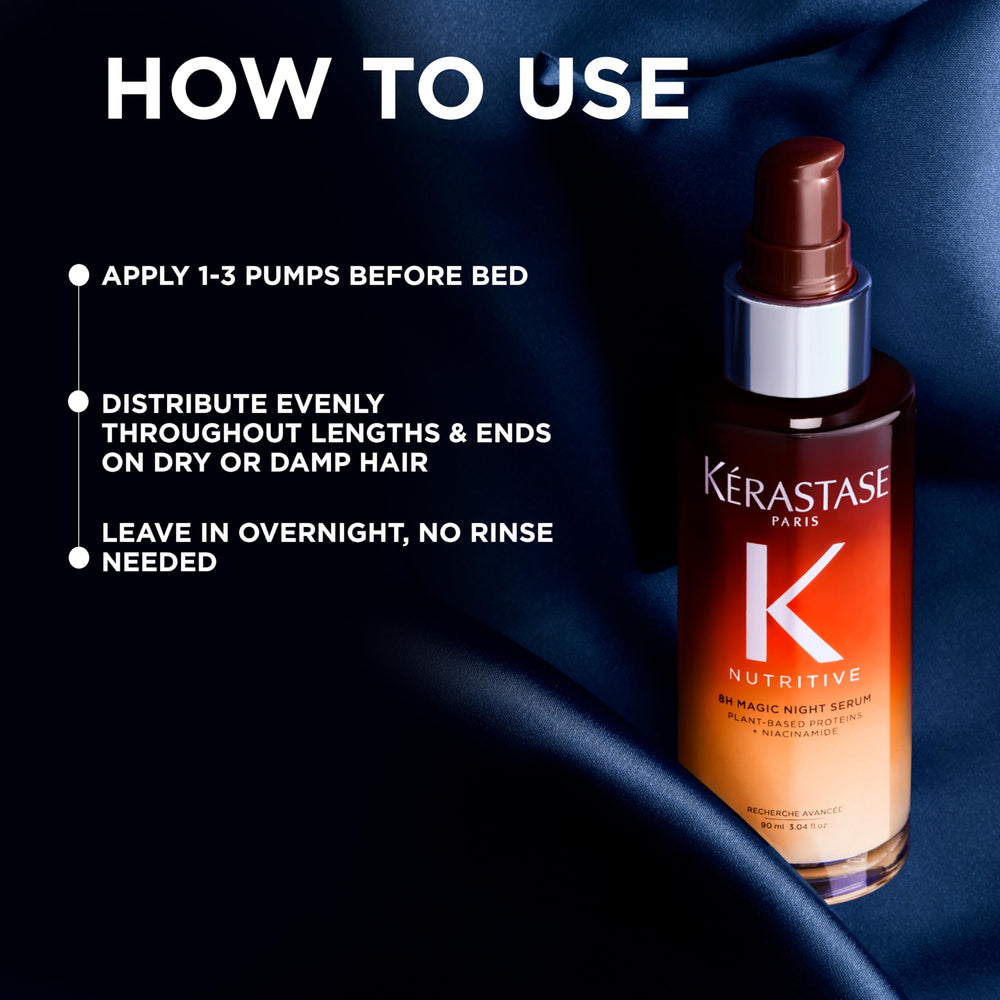 KÉRASTASE Nutritive Plant-Based Proteins label emphasizing nourishing nutrients.