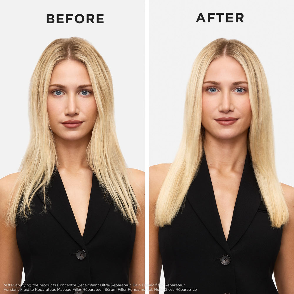 Kérastase Premiere calcium buildup removal on hair strand
