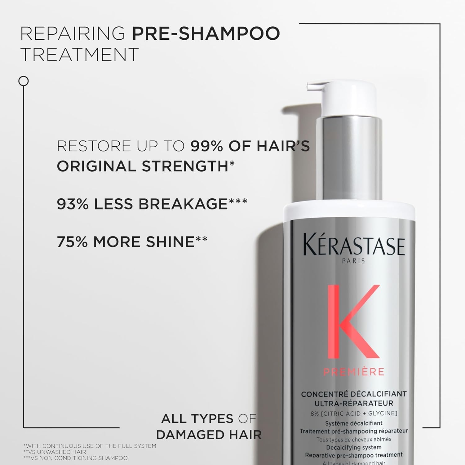 Kerastase Premiere calcium removal action illustrates buildup elimination for healthier hair.