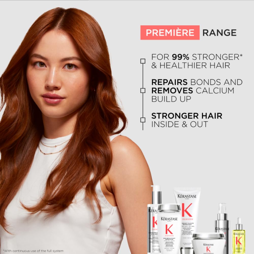 KÉRASTASE Premiere Repairing Gloss Oil close-up highlights glycine and texture improvement.