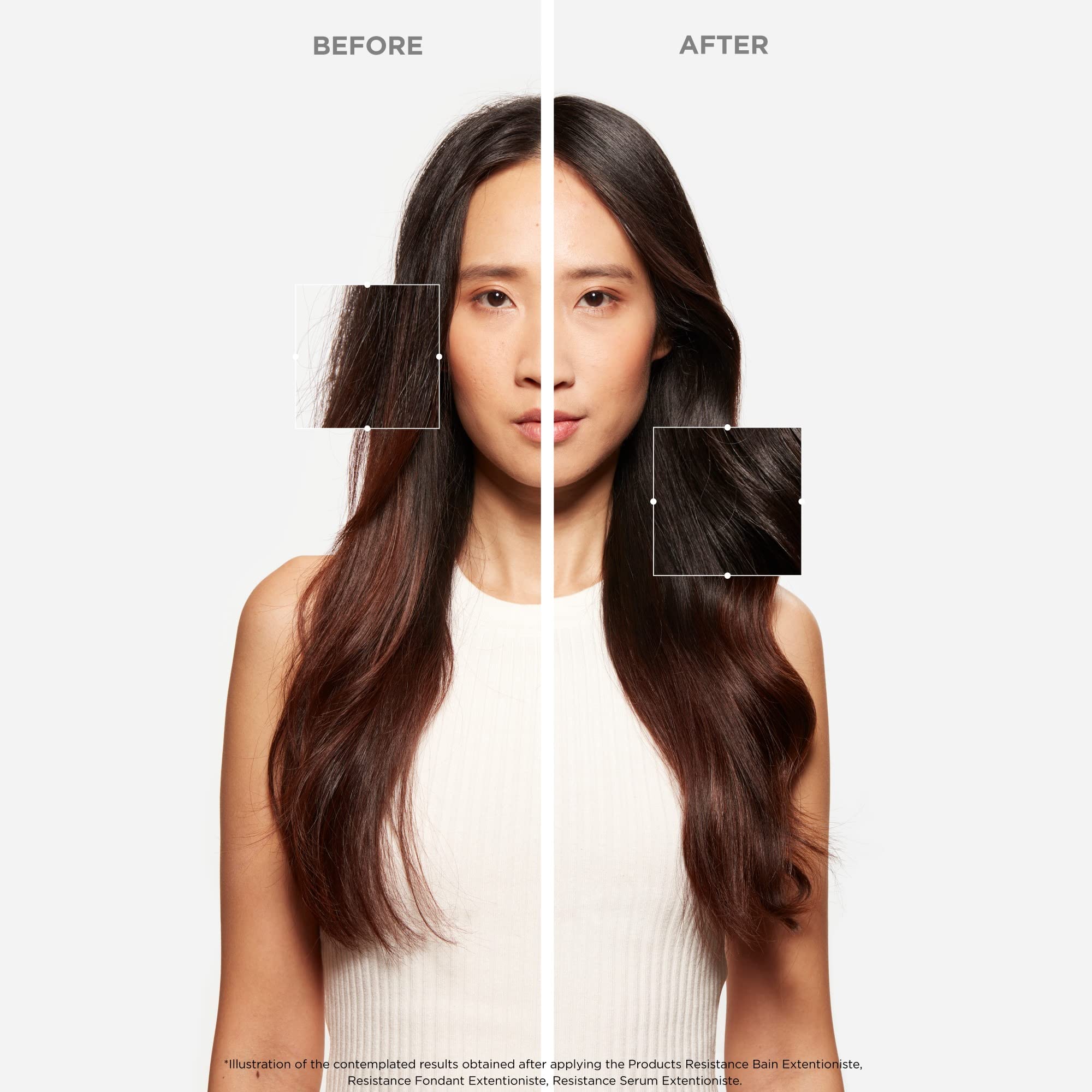 KERASTASE Resistance Extentioniste Thermique being applied to wet hair to protect ends
