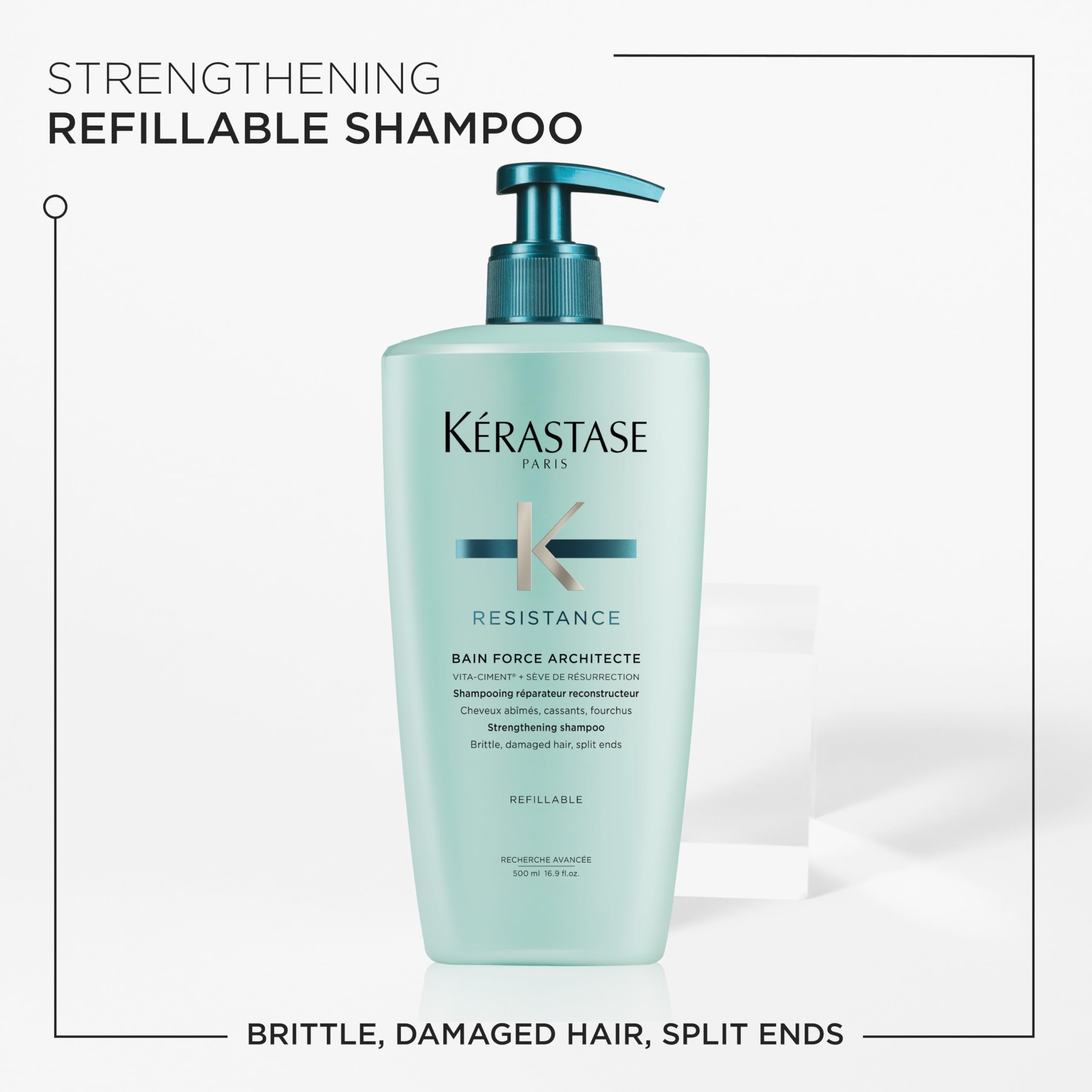 Kérastase Résistance Force Architecte creamy lather provides gentle cleanse.