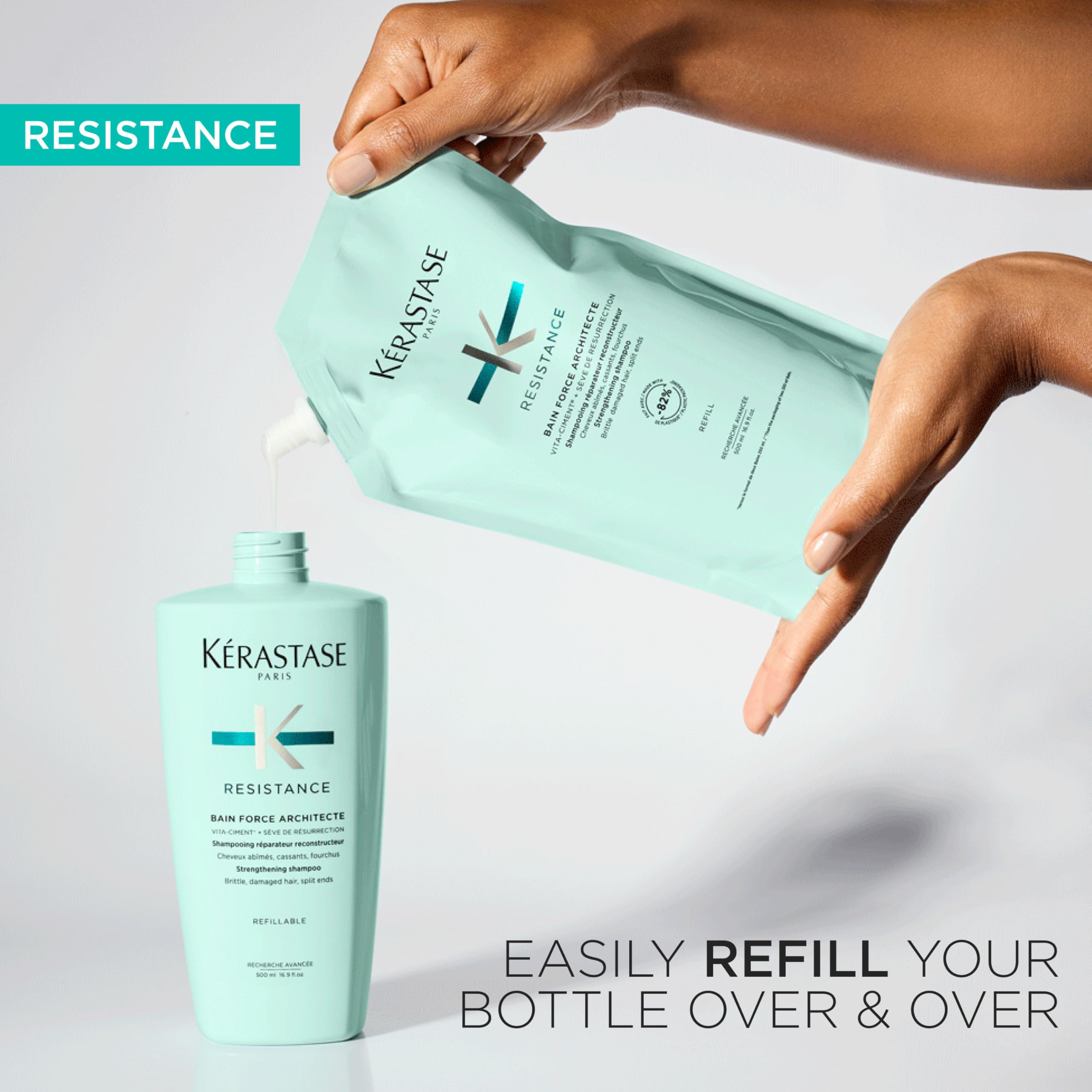 Kérastase Résistance Force Architecte leaves hair shiny and smooth.