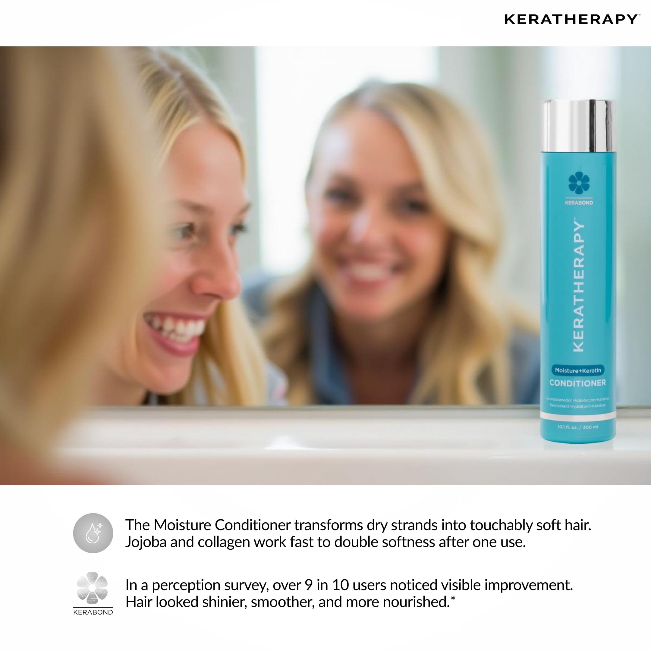 Hands applying conditioner during routine