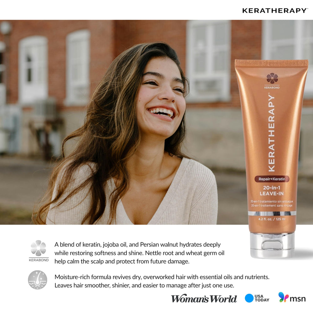 Keratherapy KeratinFIXX bottle-pump demonstrates easy, even application.