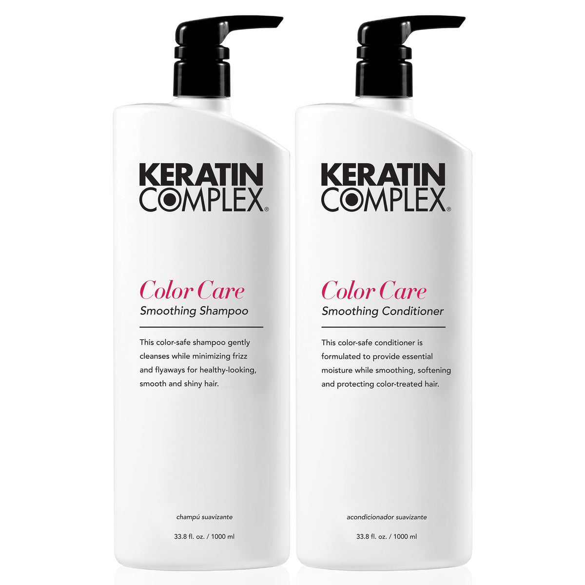 Keratin Complex Color Care shampoo bottle front shows color protection
