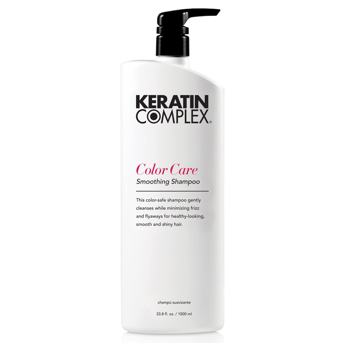Keratin Complex Color Care Shampoo bottle on display highlighting color protection