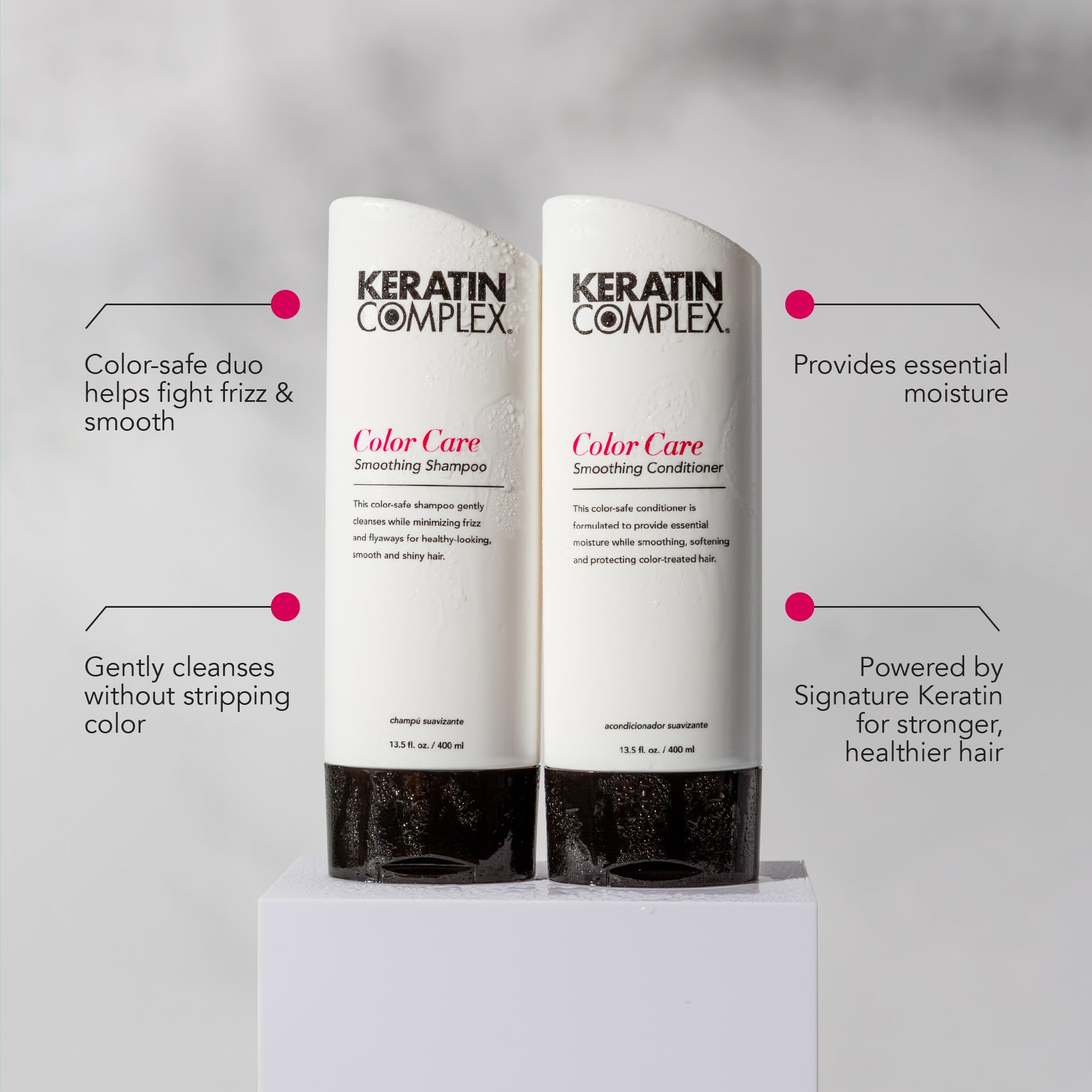 Triple-protein and keratin blend featured on Keratin Complex packaging