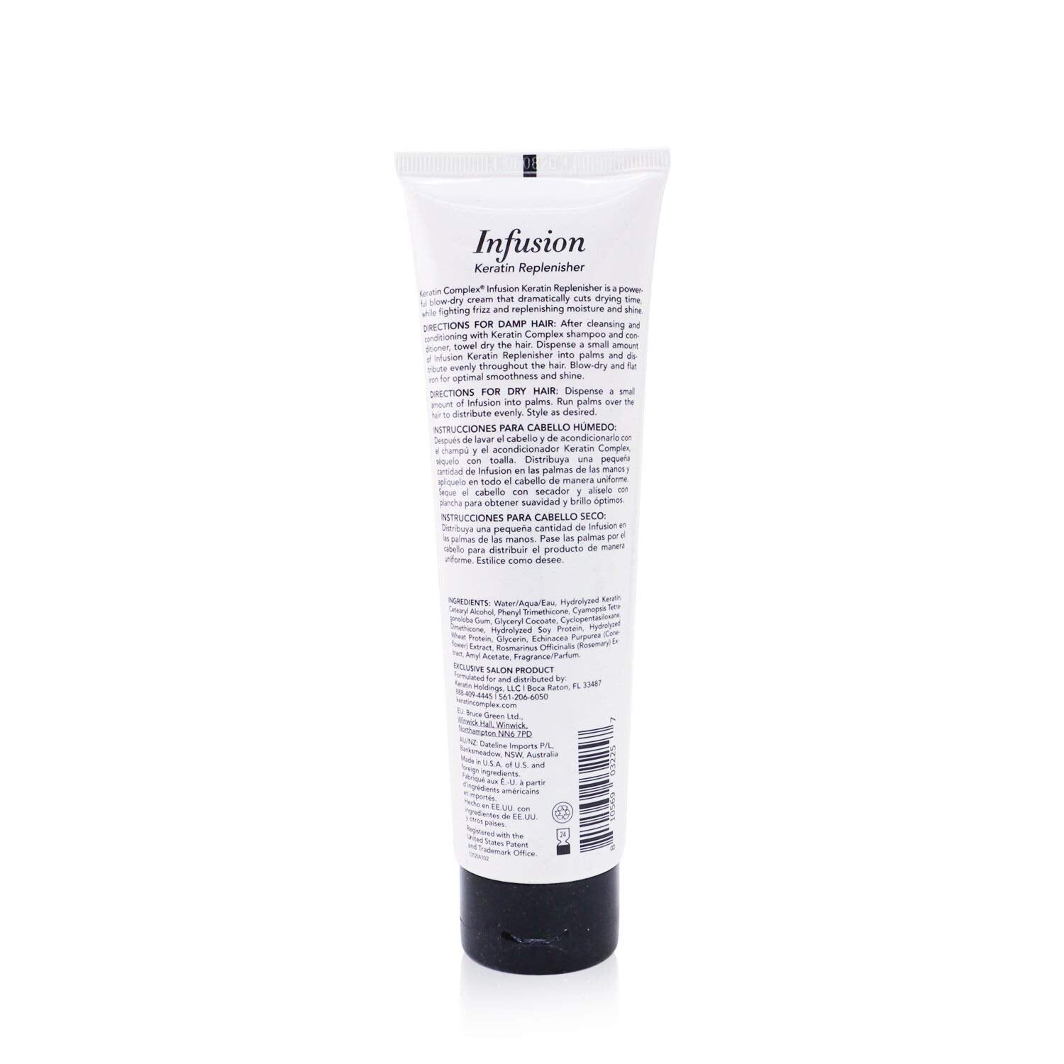 Keratin Complex Infusion Blow Dry Cream in use during heat styling for smooth results.