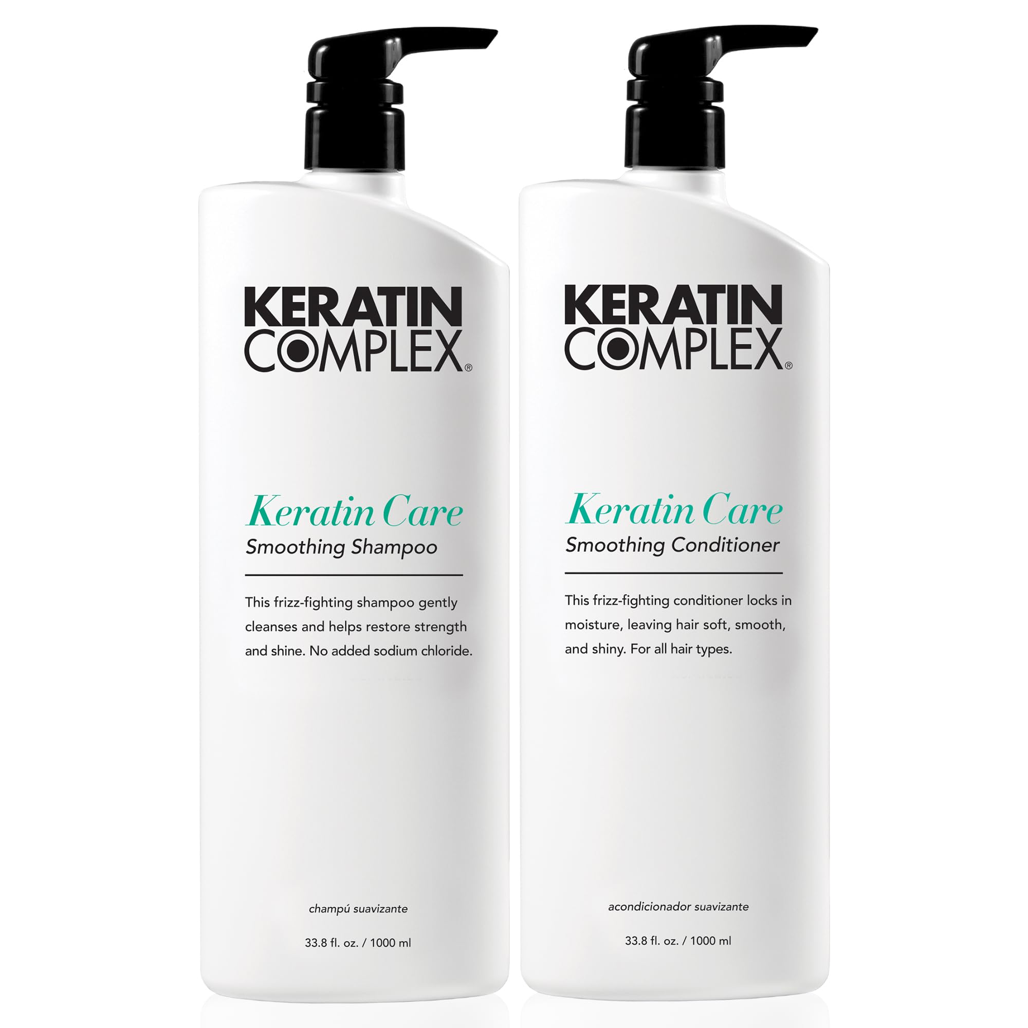 Keratin Complex Keratin Care Shampoo front view highlights frizz-control formula.