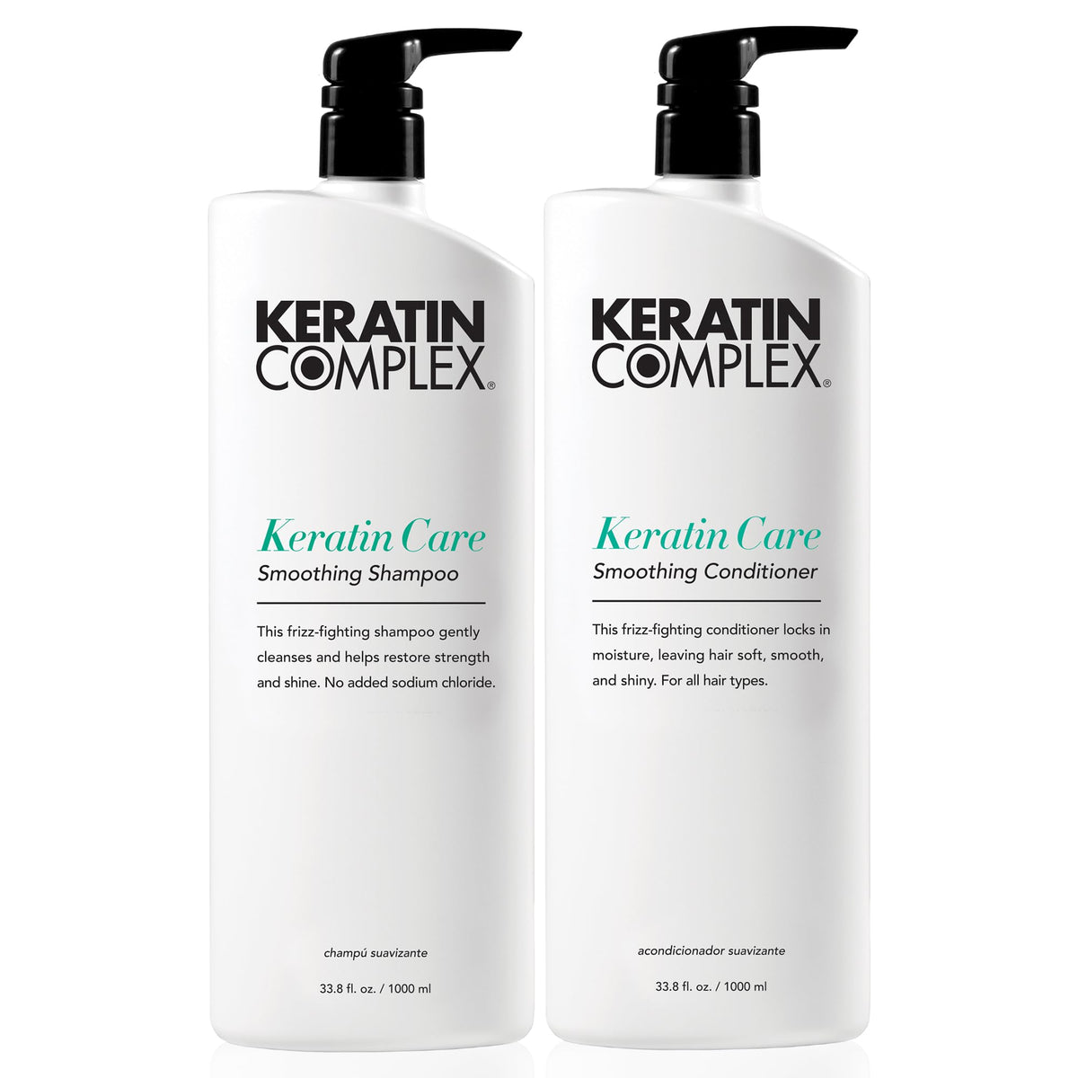 Keratin Complex Keratin Care Shampoo front view highlights frizz-control formula.