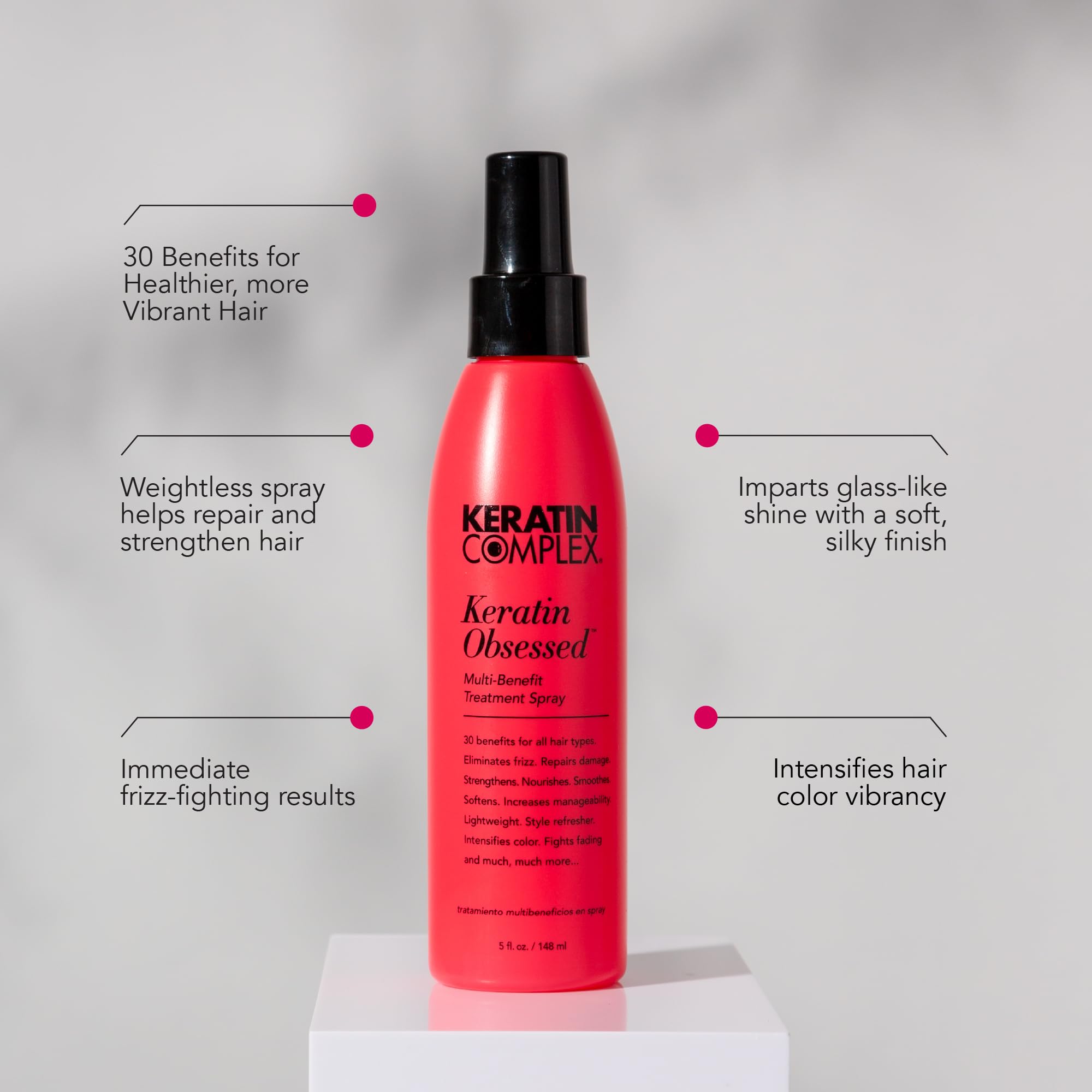 Keratin Complex Keratin Obsessed: ingredientes clave, keratina y aminoácidos, nutre el cabello.