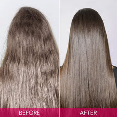 Keratin Complex soft silky hair close-up shows shiny, healthy-looking strands.