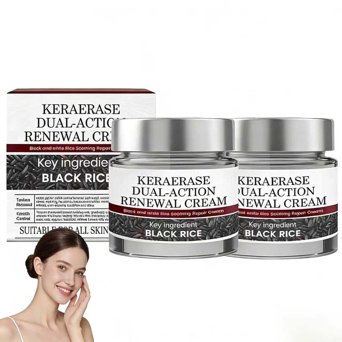 Keratin Erase crema renovadora en bote, ideal para uso diario y piel suave