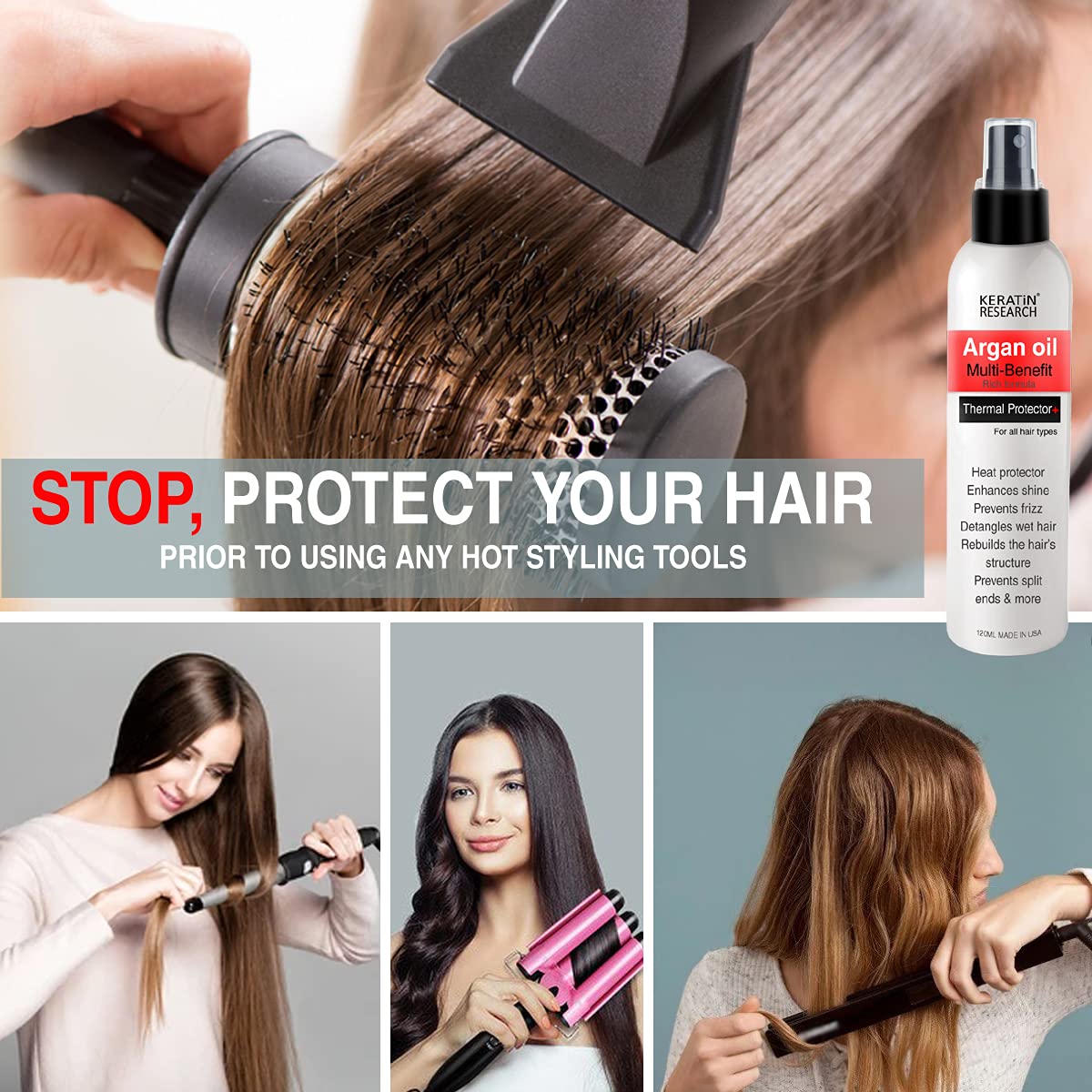 Aplicación en cabello húmedo facilita peinado y secado uniforme