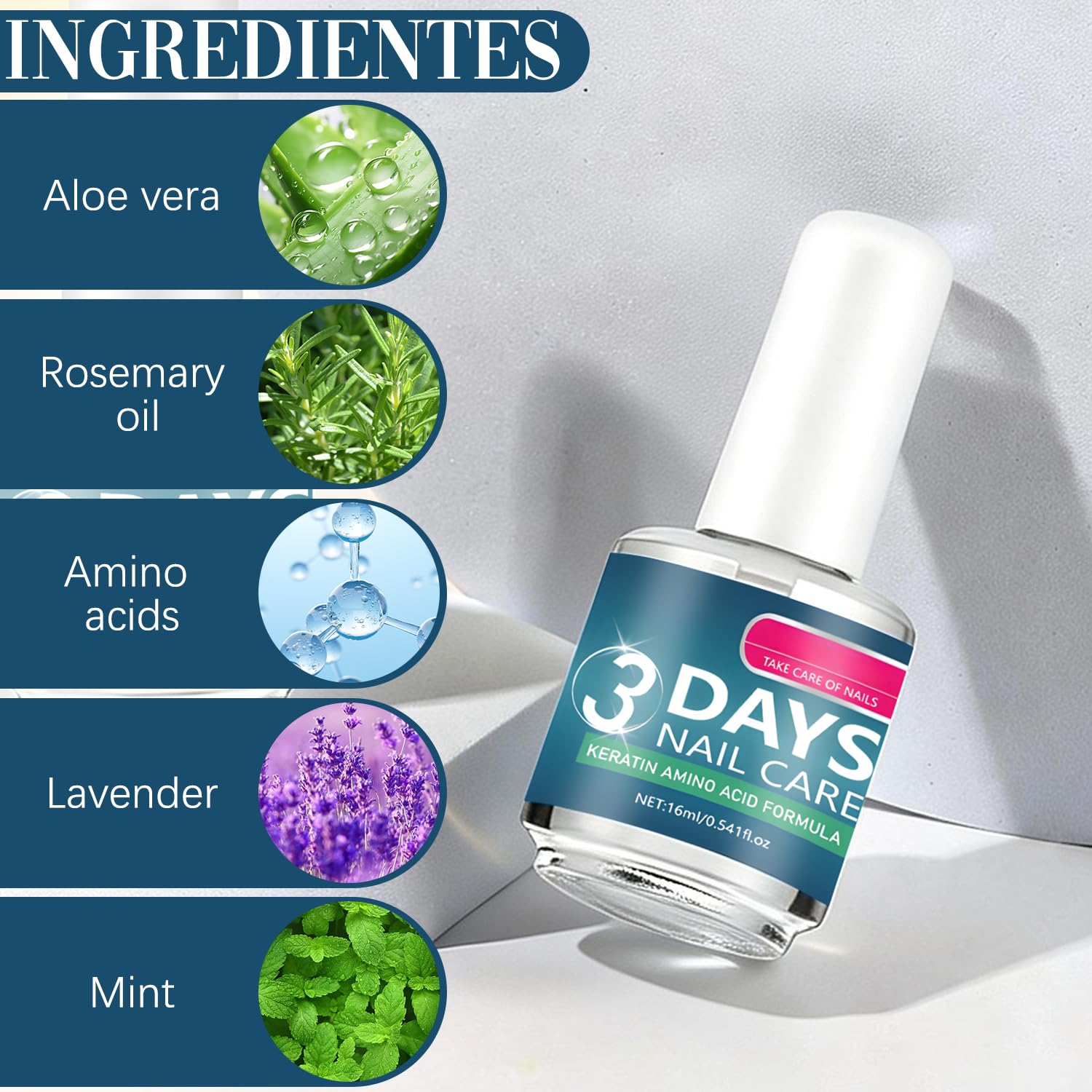 Cuidado de Uñas en 3 Días: uso diario cómodo antes del maquillaje.