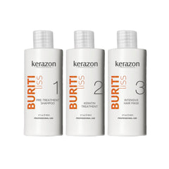 Kerazon Brazilian Keratin Buriti Liss Kit box for at-home smoothing.
