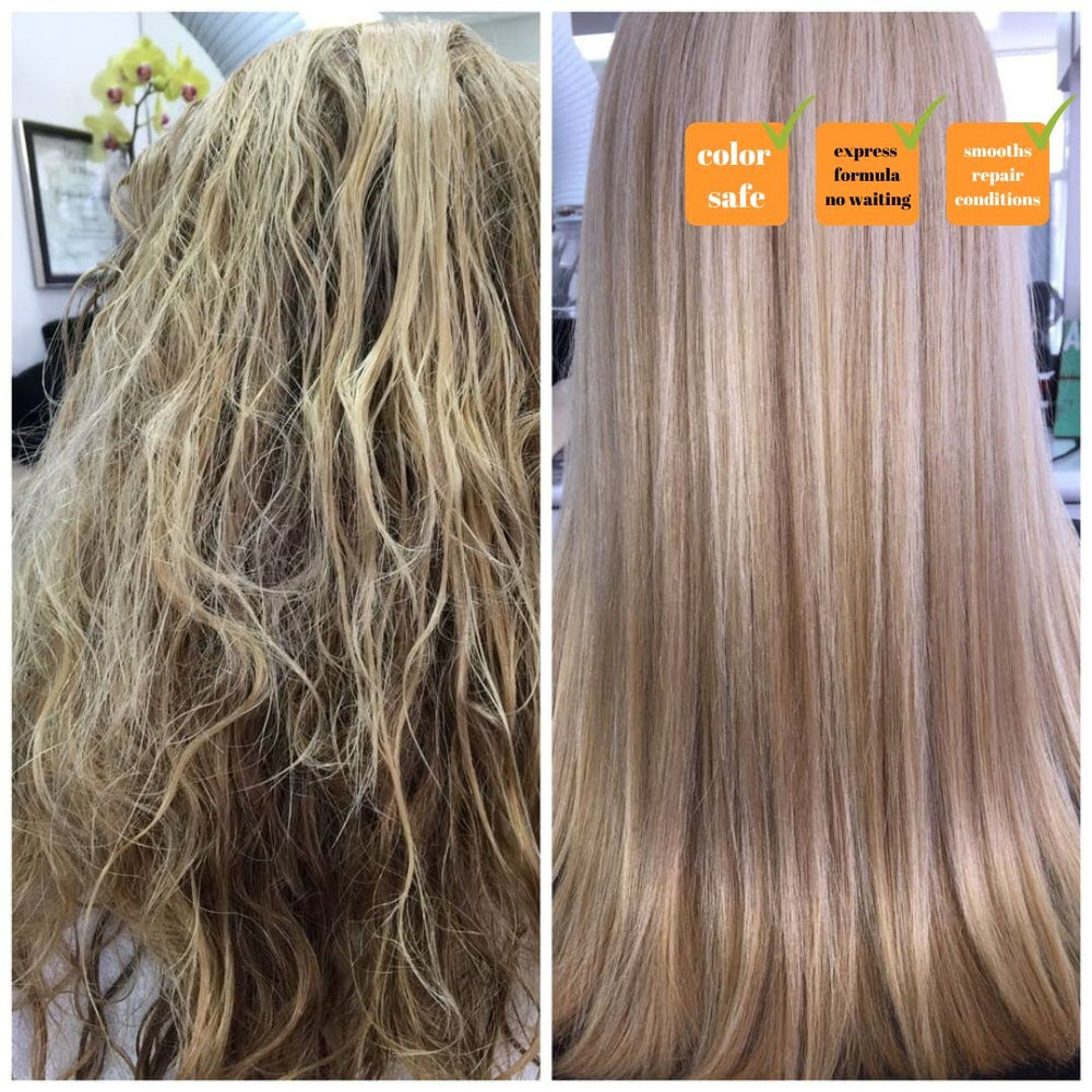 This Kerazon Professional Hair-before-after impression hints at smoother, shinier results.