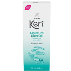 Keri Alpha Keri Shower & Bath Moisture Rich Oil bottle for hydrating skin after shower or bath
