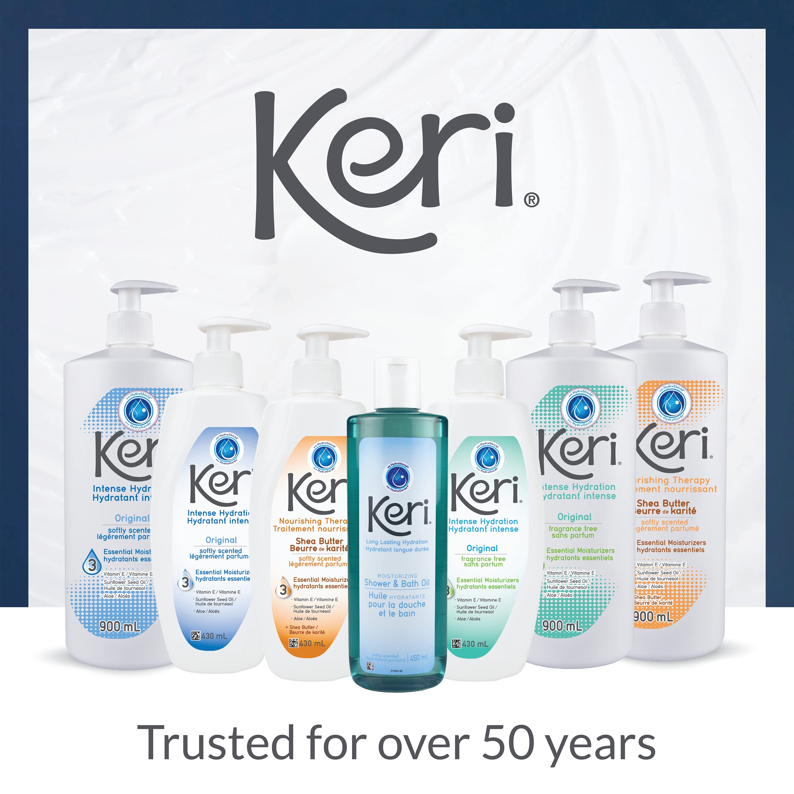 Etiqueta dorada de Keri, diseño elegante para cuidados personales.