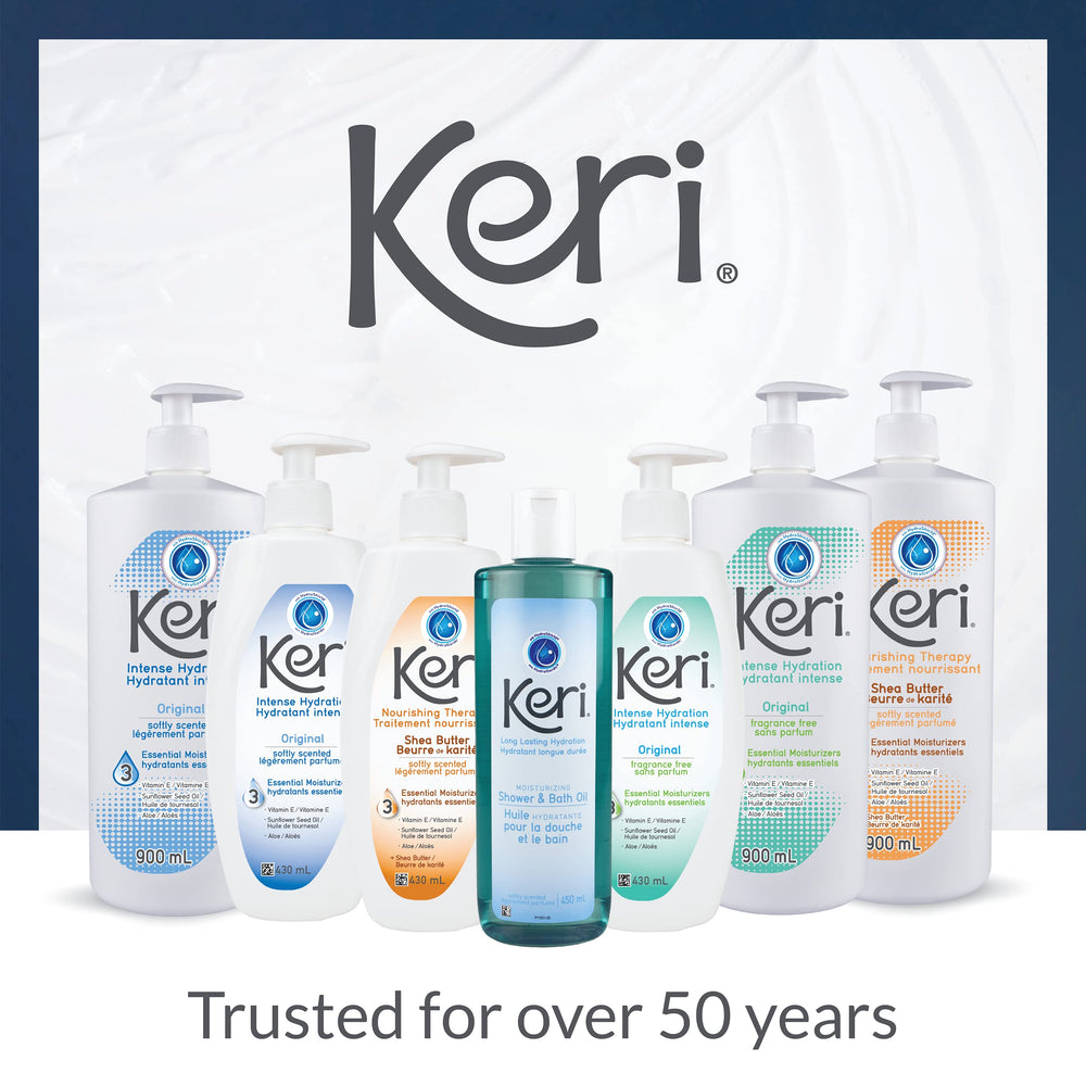 Etiqueta dorada de Keri, diseño elegante para cuidados personales.