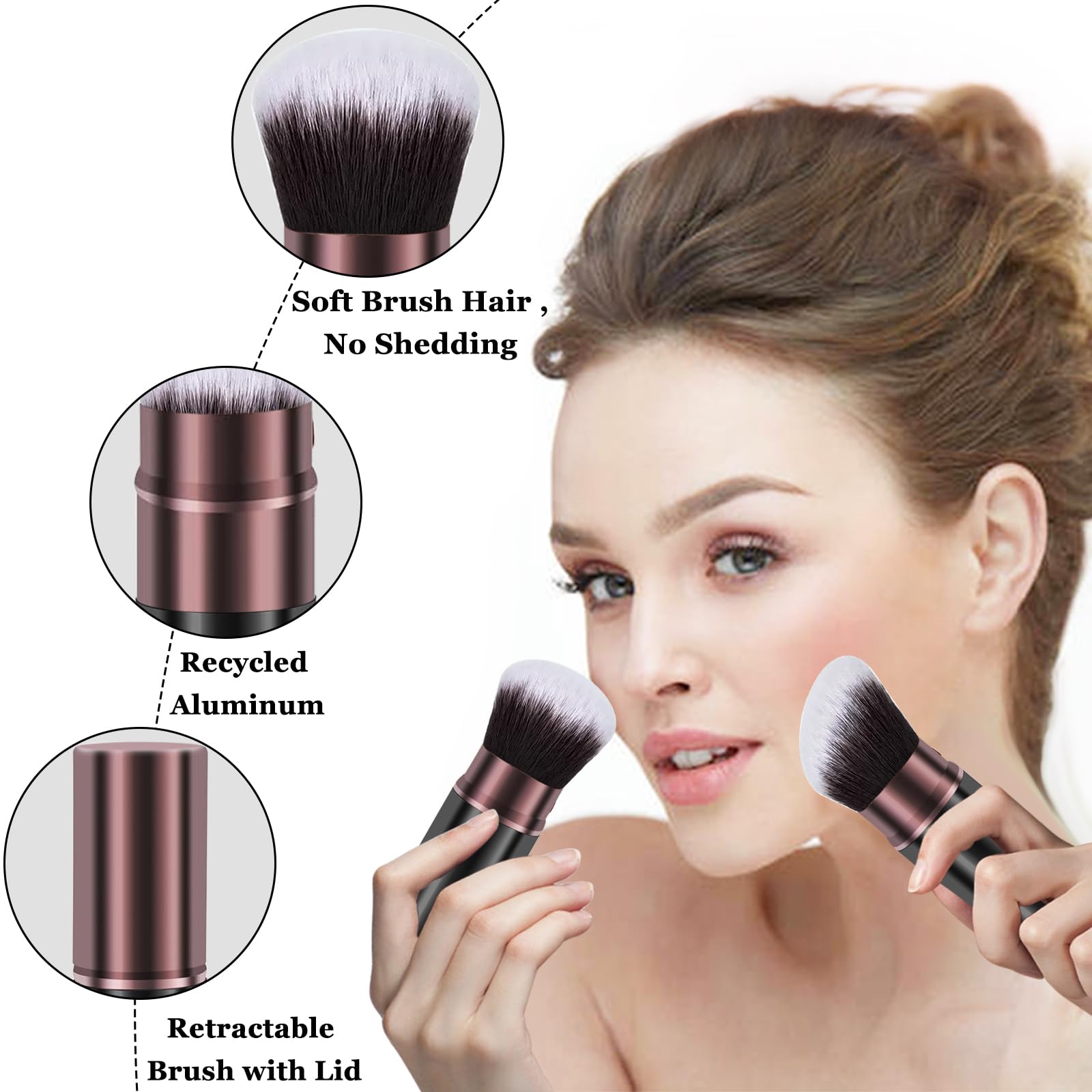 Keriloo easy-clean kabuki brush design allows rinsing without detaching the head.