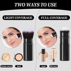 Travel-friendly Keriloo kabuki set suitable for blush and bronzer.