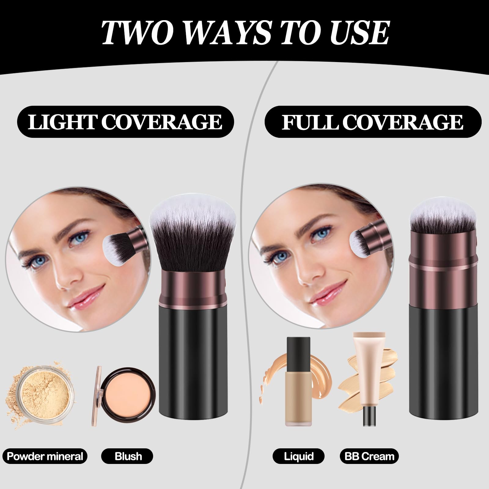 Keriloo soft synthetic bristles offer gentle blending for liquids and powders.