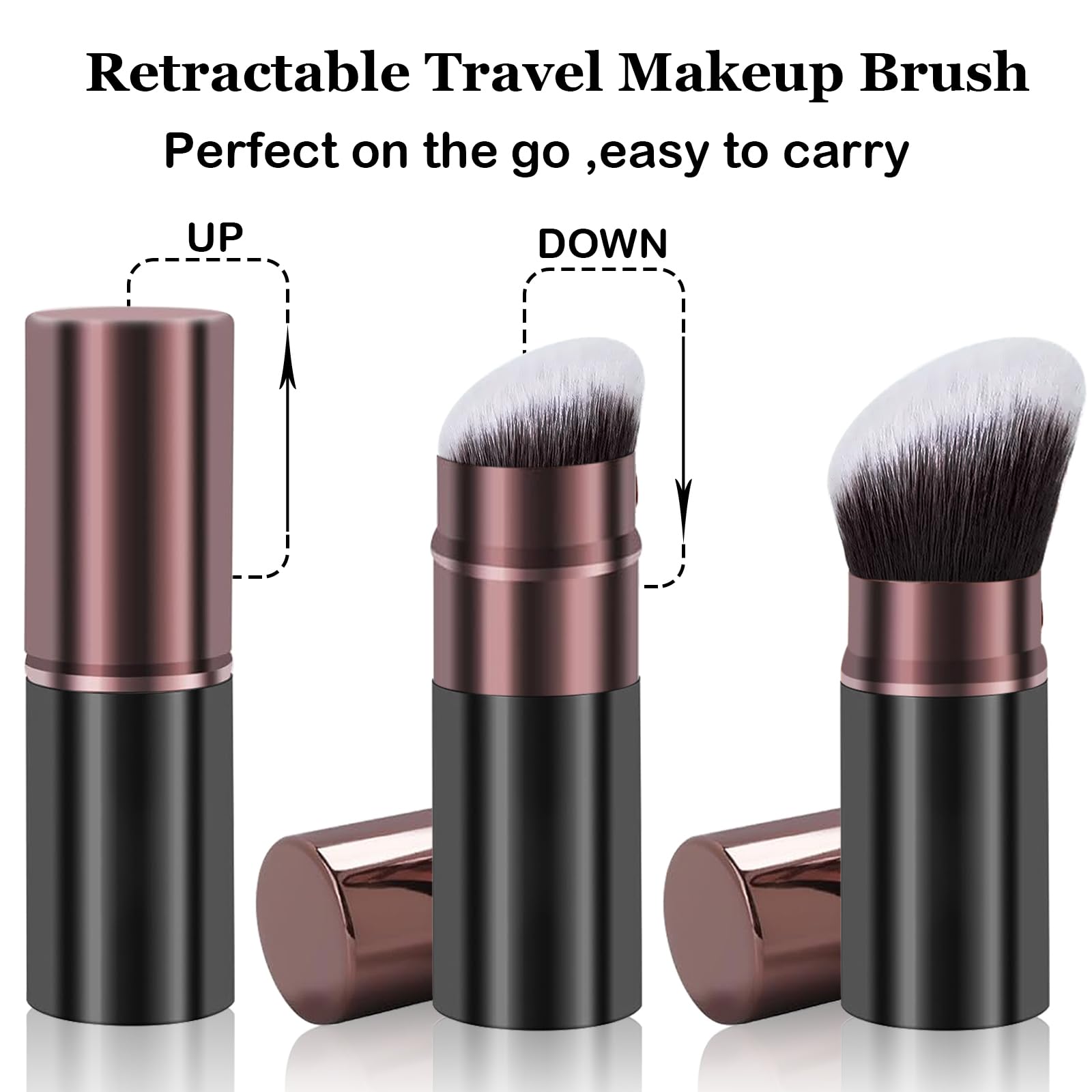 Keriloo two-pack travel kabuki brush provides dual performance in a compact, portable design.