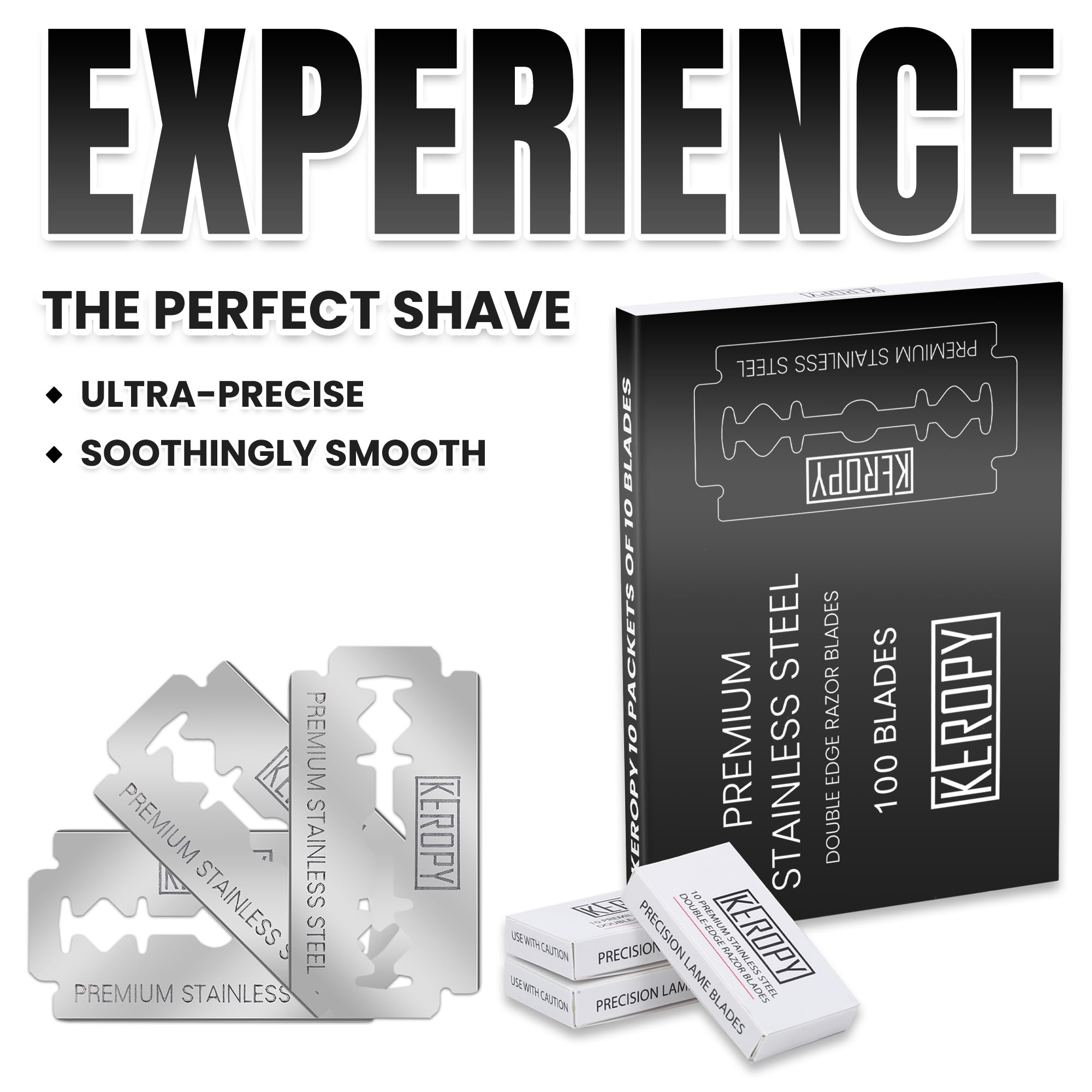 Keropy 100 anti-rust coating, stays fresh between shaves.