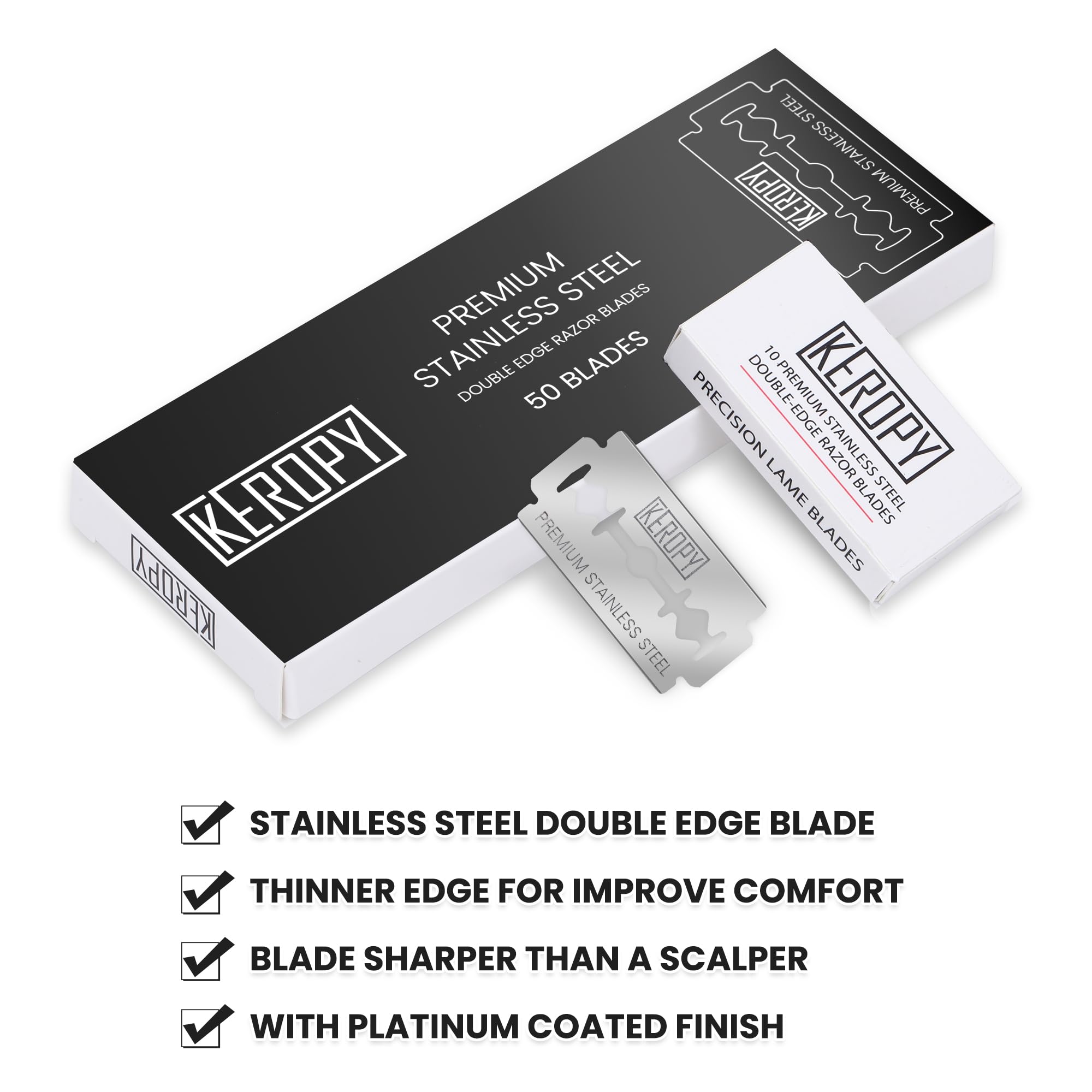 Keropy blades individually wrapped for hygienic travel use