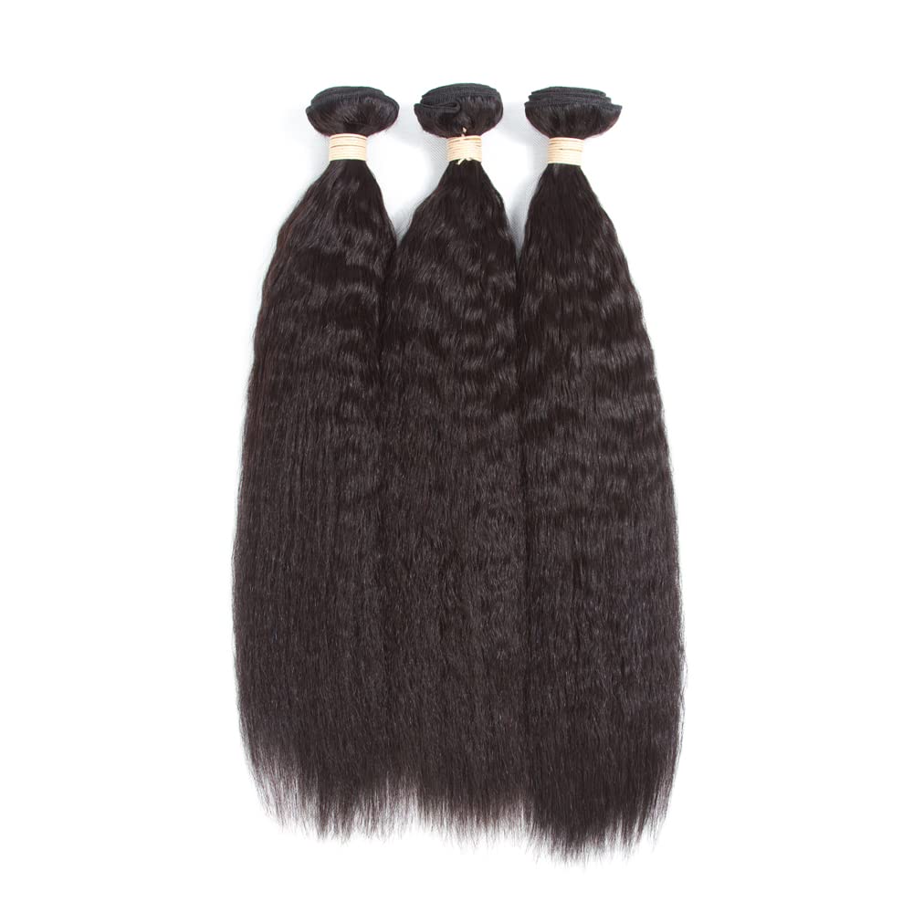 Kerriana kinky straight bundles natural shine and soft texture.