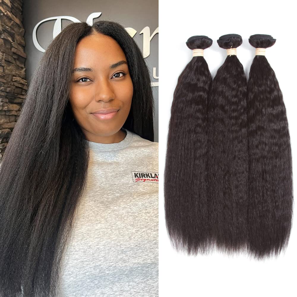 Kerriana kinky straight bundles suitable for sew-in or ponytail styles.