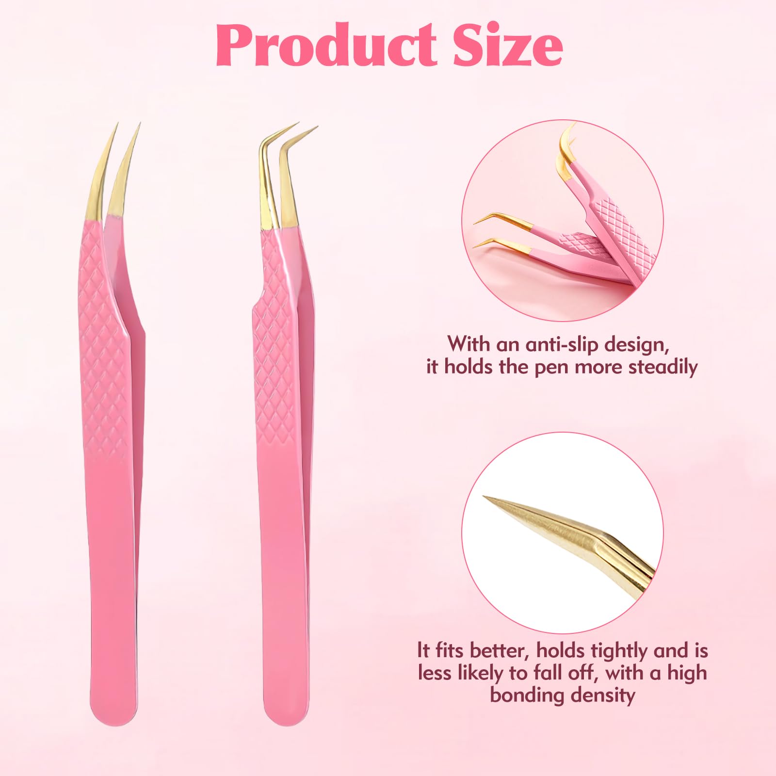 Kerros lash tweezers straight-tip for precise individual extensions