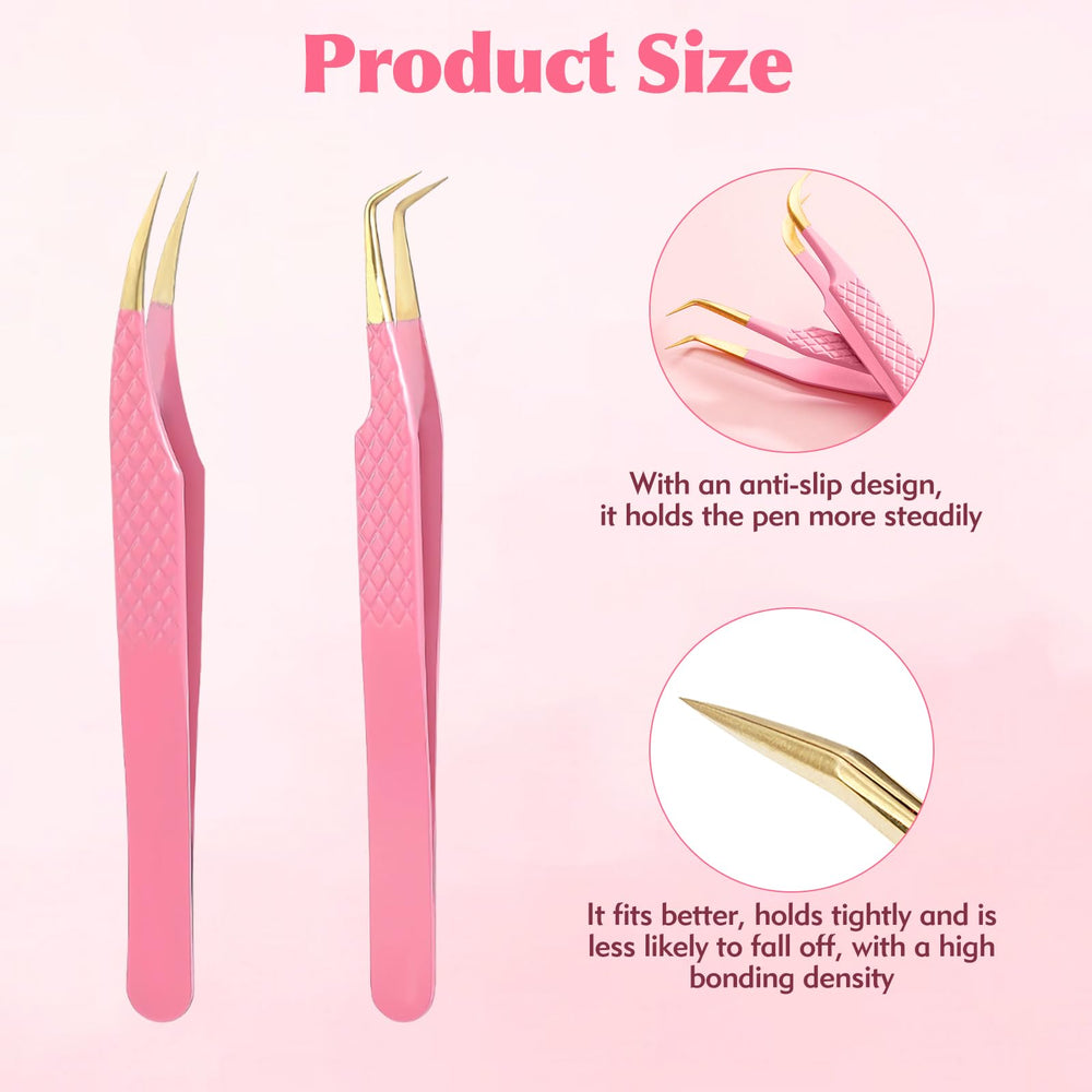 Kerros lash tweezers straight-tip for precise individual extensions