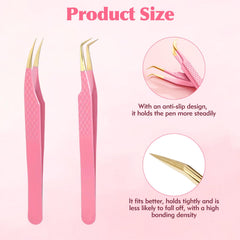 Kerros lash tweezers straight-tip for precise individual extensions