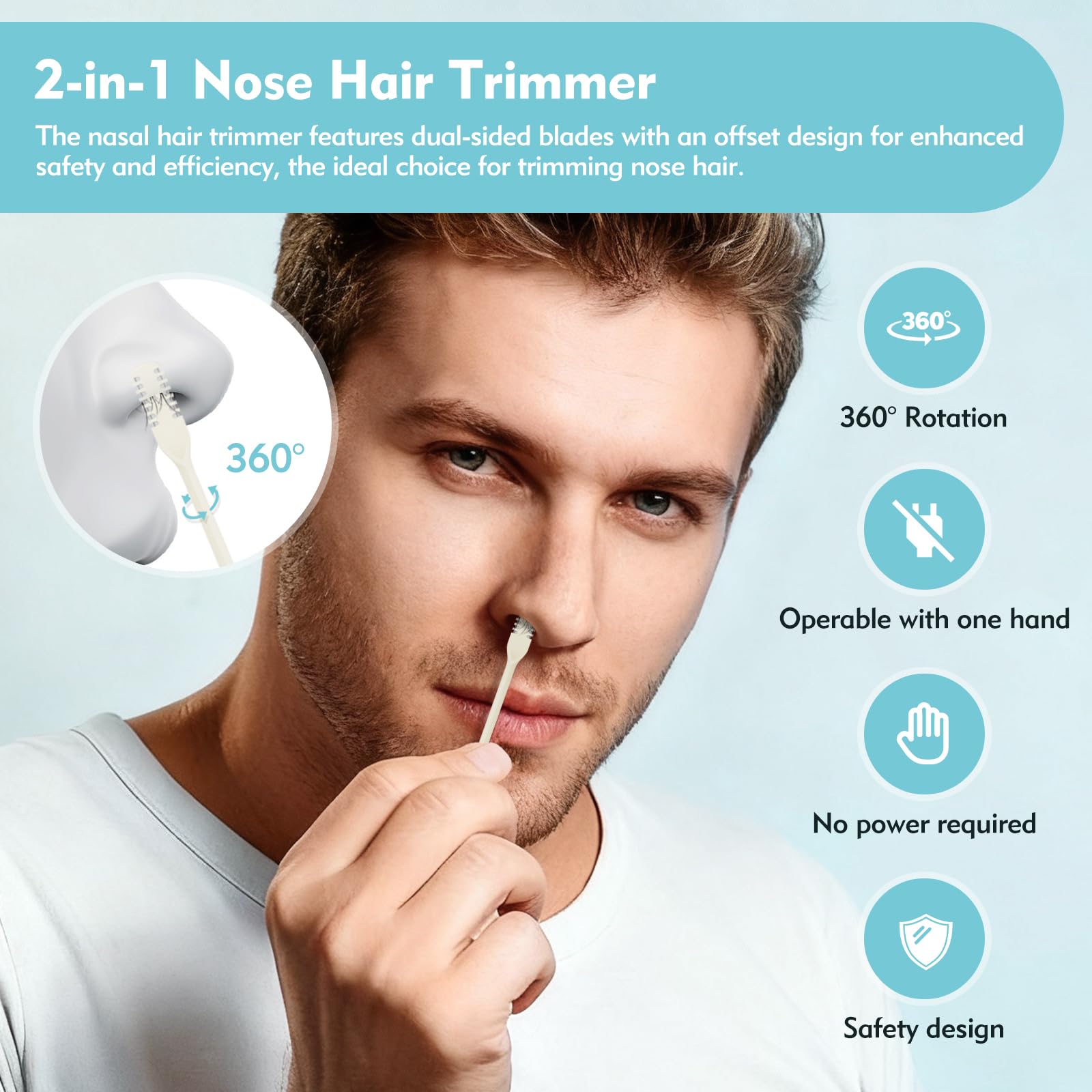 Kerros compact nasal trimmer fits easily in pocket or bag