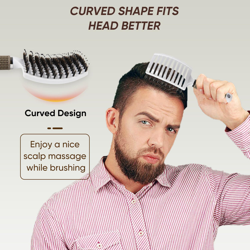 Kertiberif boar bristle brush all hair types suitable for families