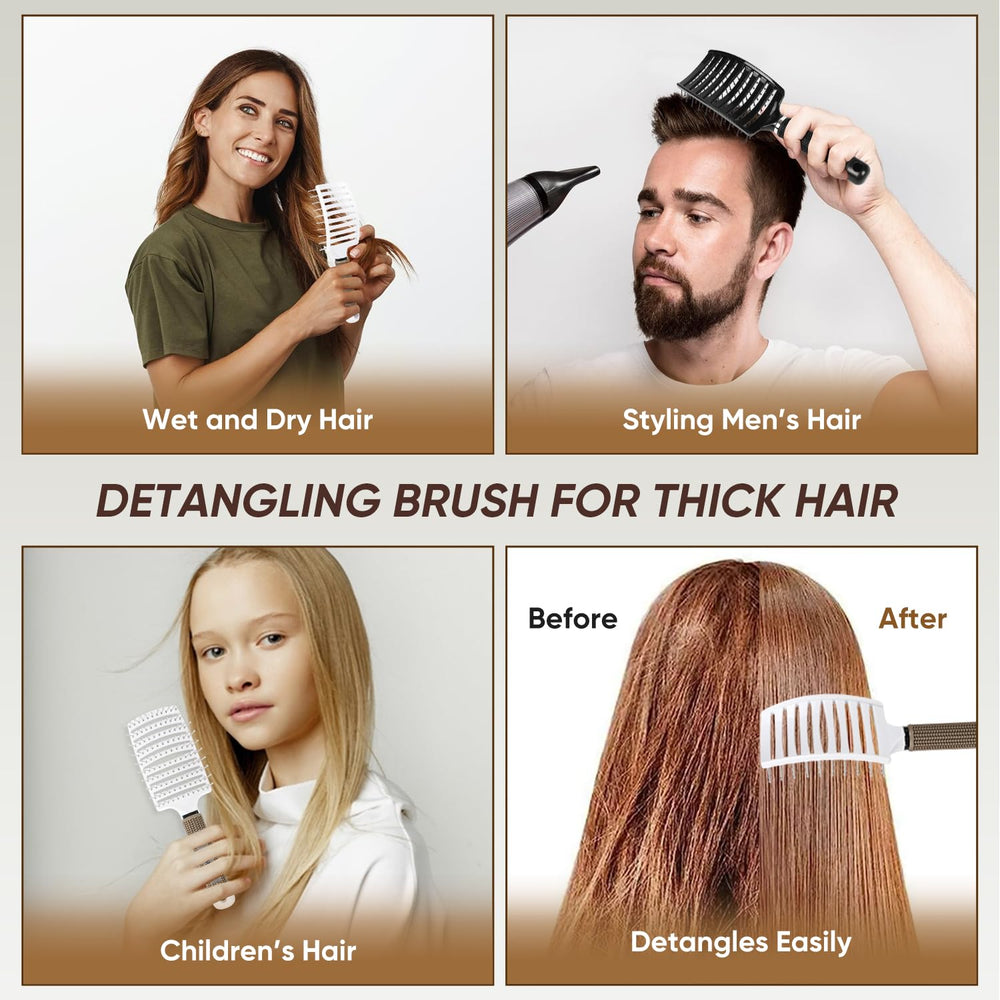 Kertiberif detangling brush for thick curly hair reduces snags during detangling