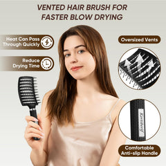 Kertiberif paddle-styling brush with ergonomic handle for comfortable styling