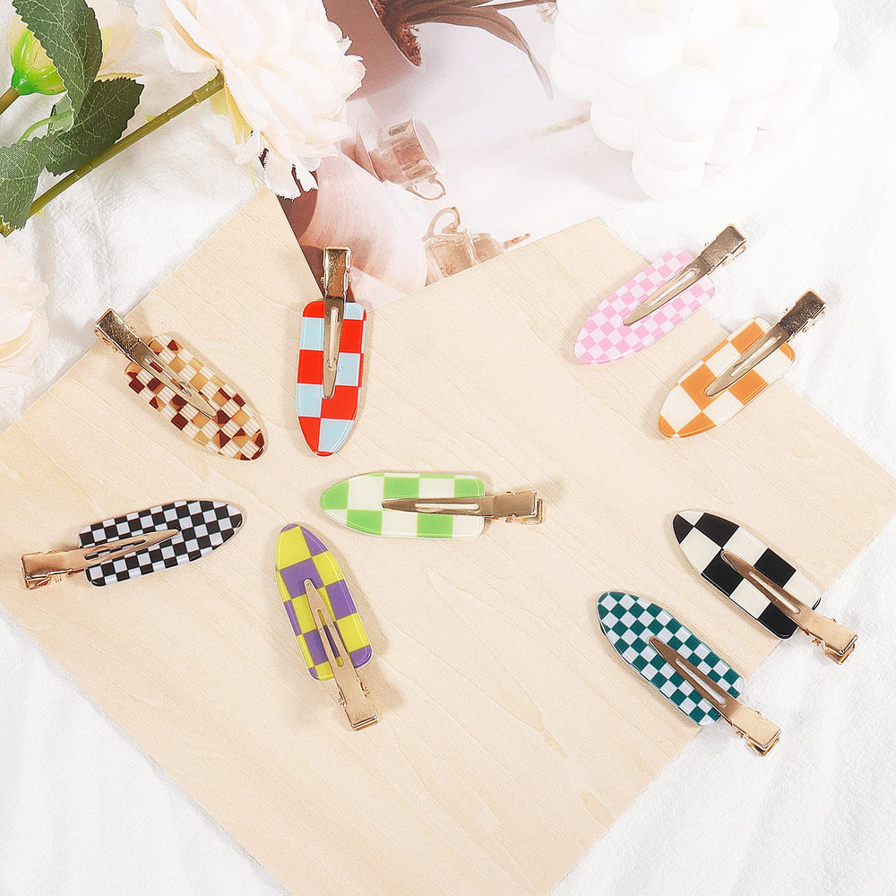 KesaPlan checkerboard flat hairpins in multicolor to match outfits and moods.