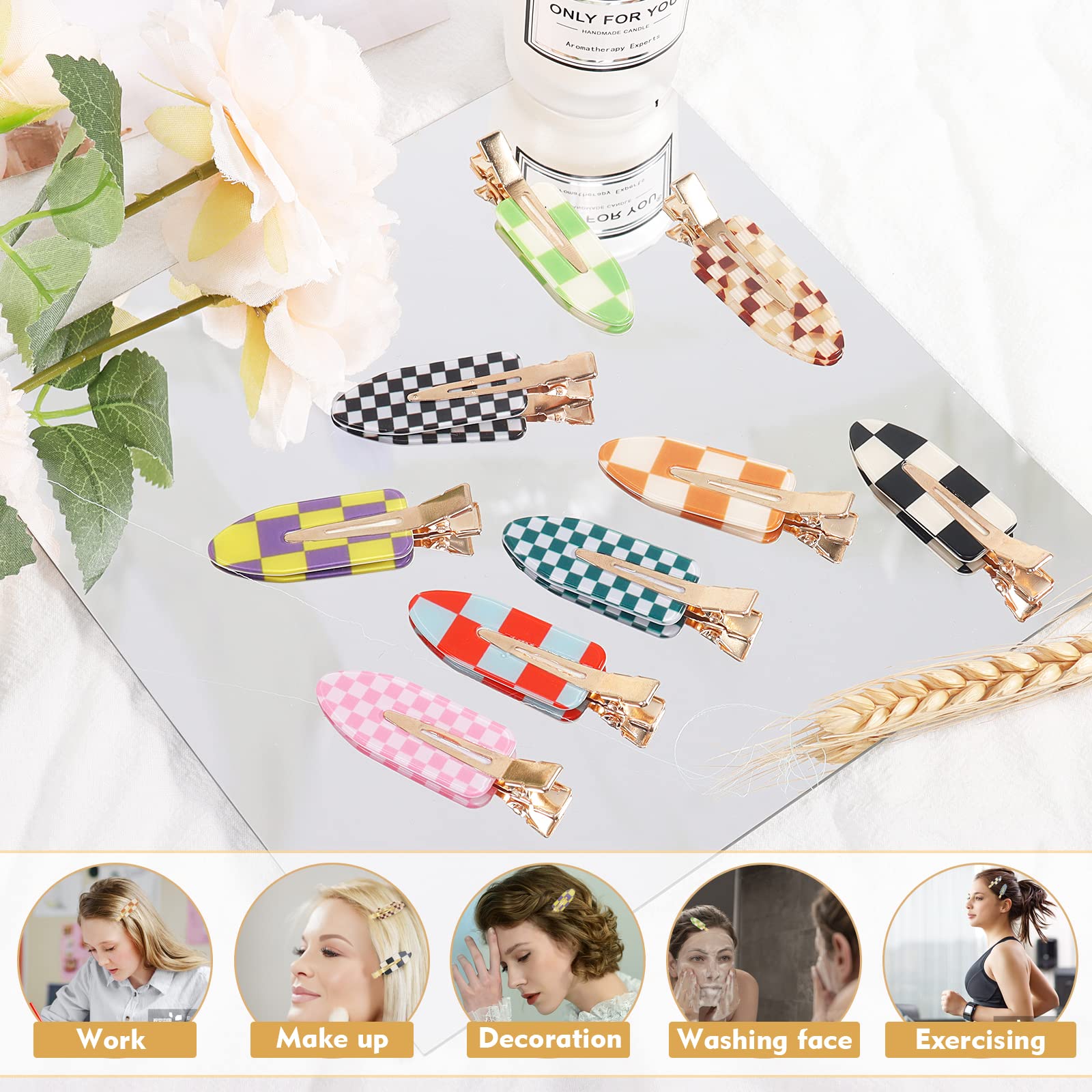 KesaPlan color clip set keeps hair tidy during facial care and workouts.