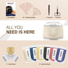 KeShi wax beads six flavors melting evenly for gentle hair removal.